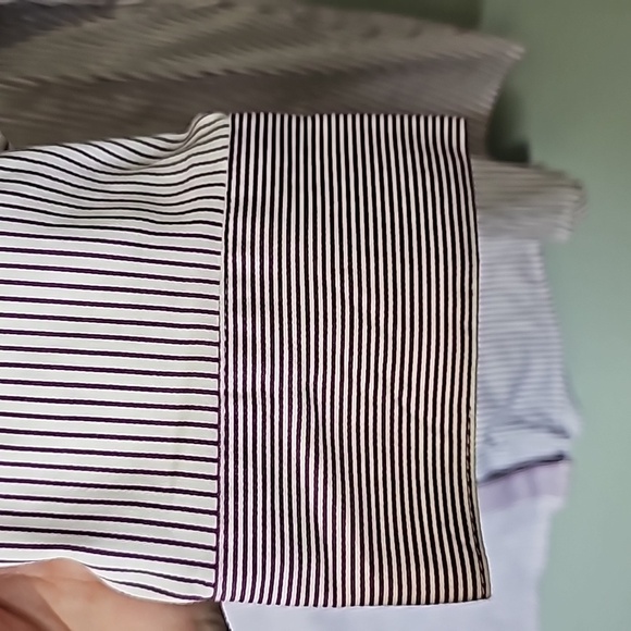 Lane Bryant Office purple striped long sleeve button down NWT size 26 - Picture 4 of 7